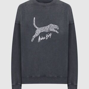 Anine Bing Charcoal Sweatshirt with Graphic Design